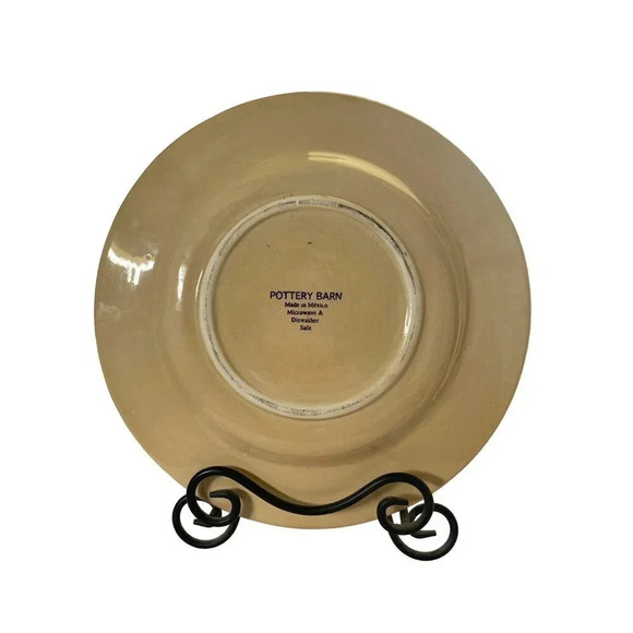 Pottery Barn SOPHIA Beige Ceramic Dinner Plate Made In Mexico 12" VGC - Picture 2 of 9